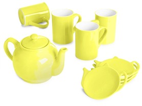 9-Piece Tea Set - Yellow