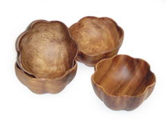 Acaciaware Flared Bowls Set of 4 
