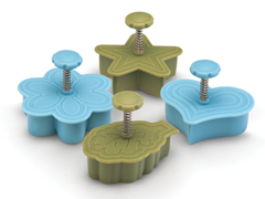 4-Piece Pie Press Cutters-Spring