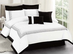 Klyne Embroided 8Pc Set-Black-2 Sizes