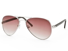 Silver/Burgundy Aviator 8 Sunglasses
