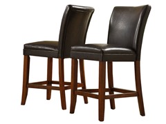 24" Faux Leather Parson Stool - Set of 2