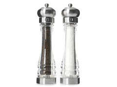 11" SS/Clear Salt & Pepper Mill Set