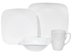 Corelle Square Pure White 16pc Set