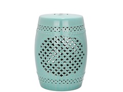 Safavieh Quatrefoil Garden Stool Blue