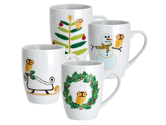 Holiday Hoot 11oz Mugs - Set of 4