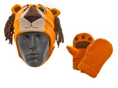 100% Micro-Fleece Lion Hat & Mittens Set
