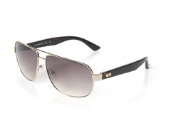 Aviator Sunglasses, Light Gold w/ Brown