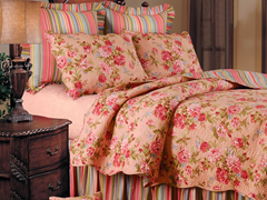 Clara's Pink Rose Full/Queen Quilt Set
