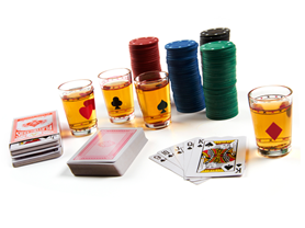Poker Set  & 4 Shot Glasses
