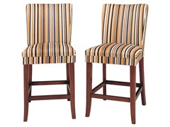 24" Orng Stripe Parson Stool - Set of 2