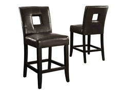 24" Blk Keyhole Parson Stools - Set of 2