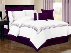 Klyne Embroided 8Pc Set-Purple-2 Sizes