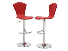 Homelegance Red Vinyl Stool S/2