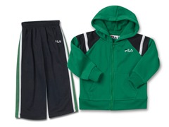 Boys Green/Black Fleece Set