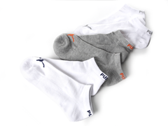 Low Cut White & Gray Socks - 3 Pack