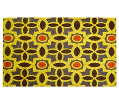 Coir Mat Clover Geo Blue