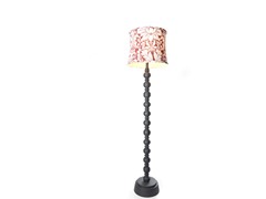 Distressed Black Wood 63" Floor Lamp