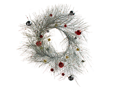 Wreath 26" Decorated Silver