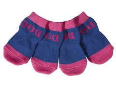 Purple & Blue Dog Socks - Rubberized