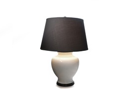 Round 29" White Ice Table Lamp