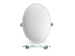 22.5” Oval Bathroom Mirror w/Glass Shelf