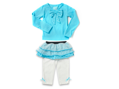 Turquoise Skirt Legging Set
