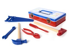 Tin Tool Box with Tools