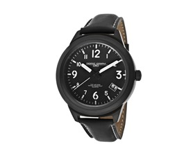 Jorg Gray Black Dial Black Leather Watch