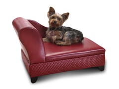 Storage Pet Bed - Basketweave Red