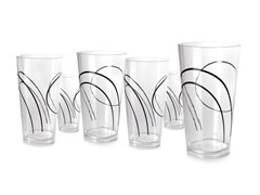 19oz Acrylic Square Glass 6pc set