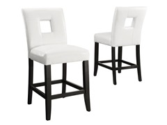 24" Wht Keyhole Parson Stools - Set of 2