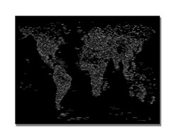 Font World Map III  18x24 Canvas
