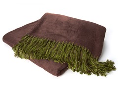 Bamboo Viscose Throw - Chocolate/Kiwi