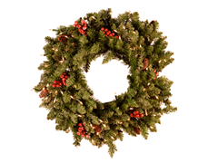 Wreath 30" Prelit Clear Lights