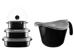 Batter Bowl, Lid & 6-Piece Set Black