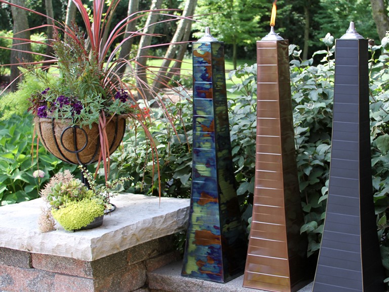 Outdoor Interiors Patio Pyramid Oil Torches, 2-Pack