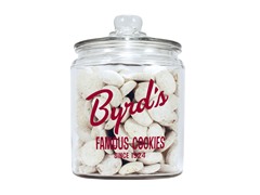Byrd's Famous 8" Tall Glass Cookie Jar