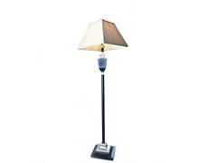 Black Tube 62" Floor Lamp  w/Linen Shade