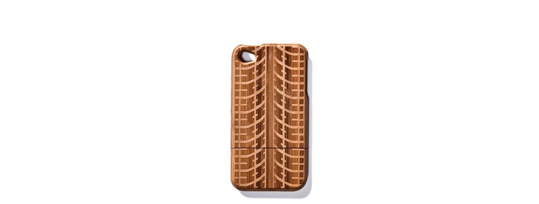 Bamboo Tire Tracks Cover for iPhone 4/4S