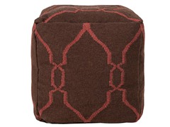 Red Trimmed Pouf