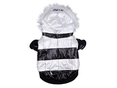 Black & White Fashion Parka with Hood