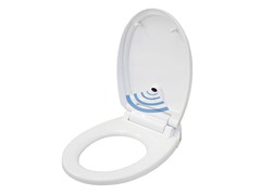 White Touch-Free Toilet Seat - Round