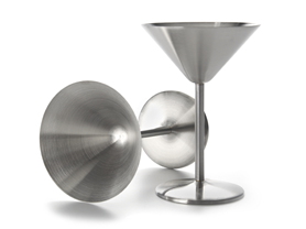 Oggi Stainless Martini Goblet - Set of 2