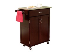 Kitchen Cart w/Stainless Top - Espresso