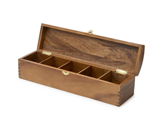 Acacia Wood 5-Slot Tea Bag Holder