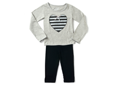 Grey Stripe Heart Legging Set