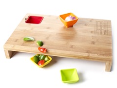 Core Bamboo Prep Station with Bowls