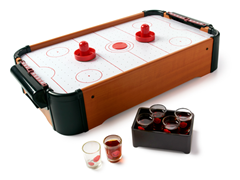 Tabletop Air Hockey with 6 Shot Glasses
