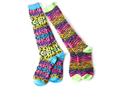 Neon Animal Knee Socks (2 Pair)
